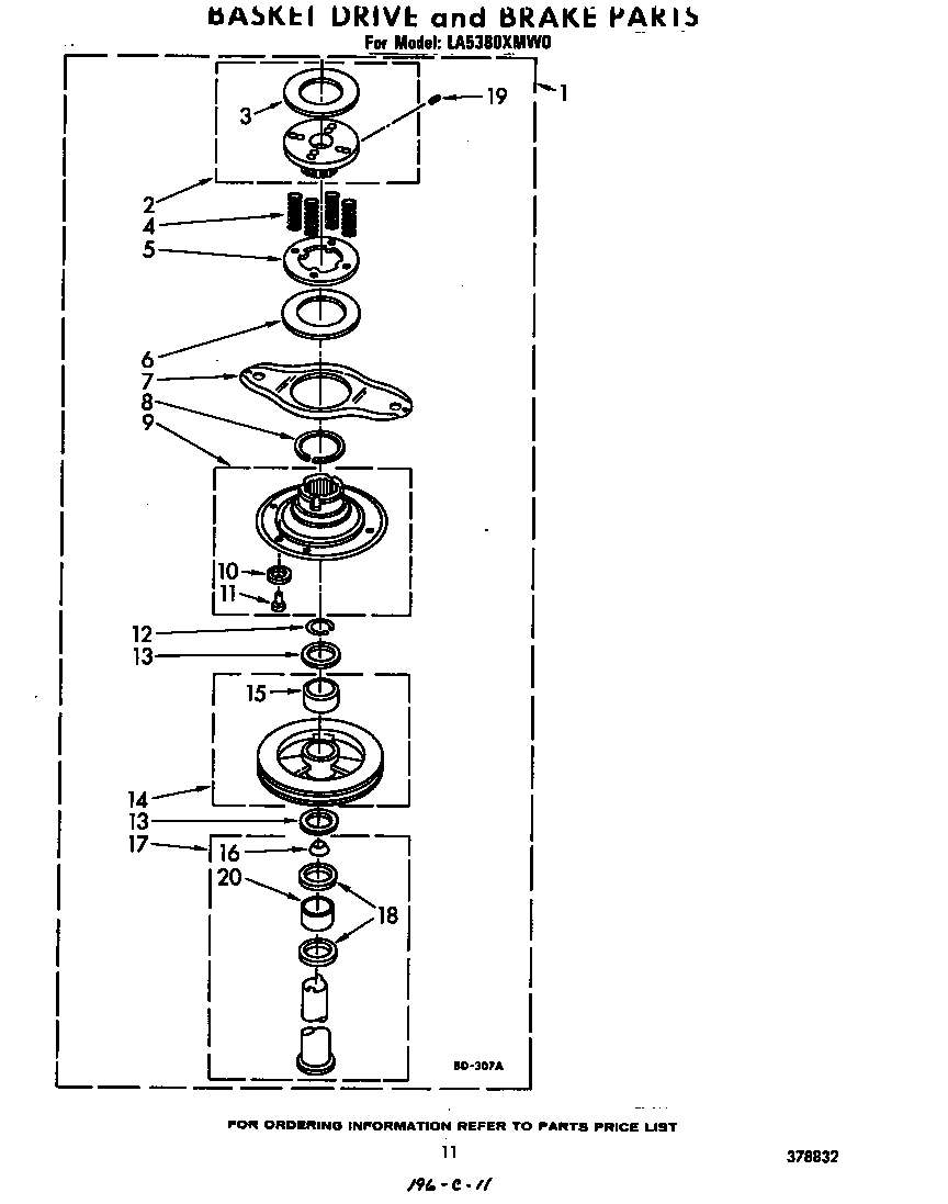 Basket drive and brake