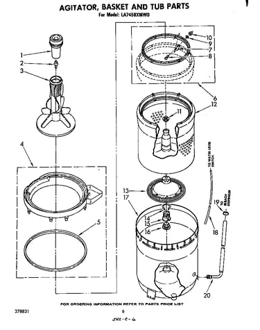 Agitator, basket, and tub