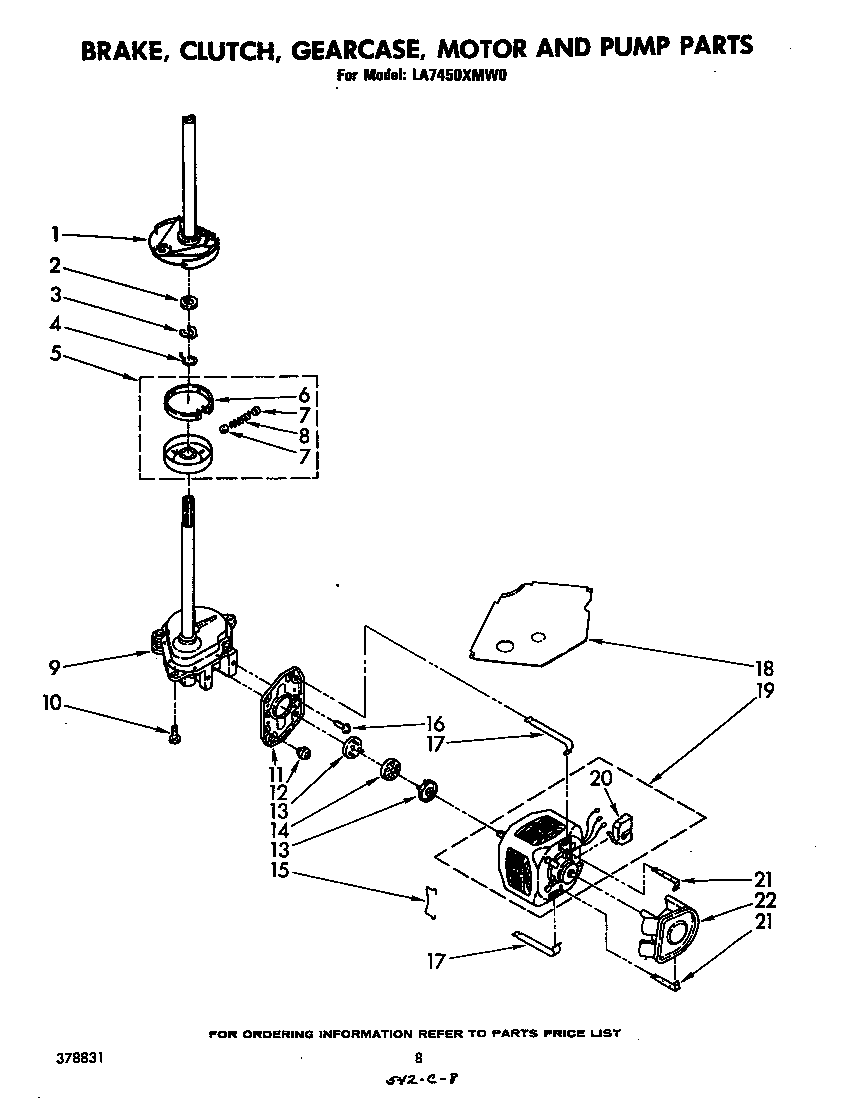 BRAKE, CLUTCH, GEARCASE, MOTOR AND PUMP