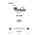 Whirlpool LG3006XPW0 front cover diagram