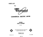 Whirlpool 3CE2110XMW2 front cover diagram