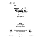 Whirlpool LG6606XPW0 front cover diagram