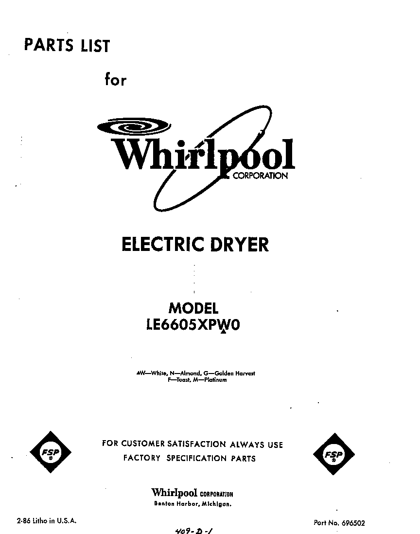 Parts diagram