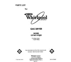 Whirlpool LG7801XSW0 front cover diagram