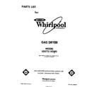 Whirlpool LG5721XSW0 front cover diagram