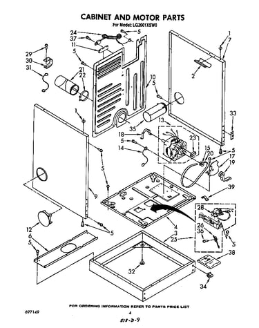 Cabinet and motor