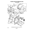 Whirlpool LG2001XSW0 bulkhead, drum and heater box diagram