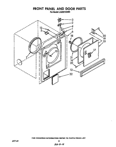 Front panel and door