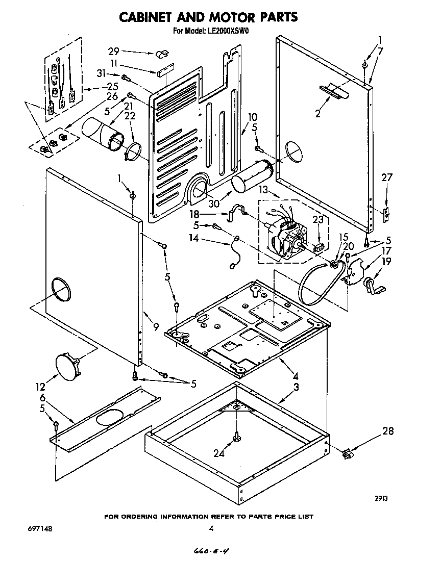 Cabinet and motor