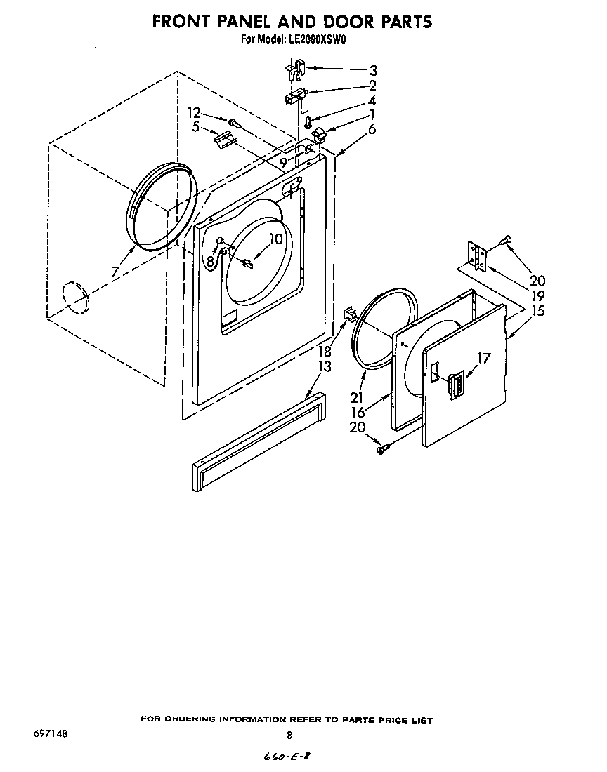 Front panel and door