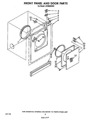 Front panel and door