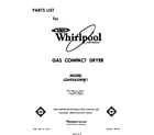 Whirlpool LG4936XMW1 front cover diagram