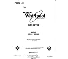 Whirlpool LG5811XPW0 front cover diagram