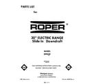 Roper 2496*0 front cover diagram