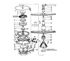 Roper 8595L10 motor, heater and spray arm diagram
