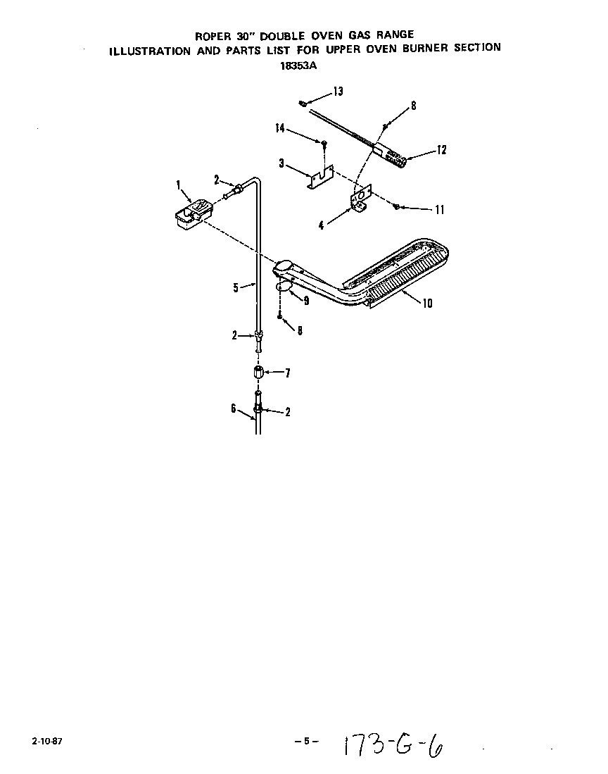 Upper oven burner section