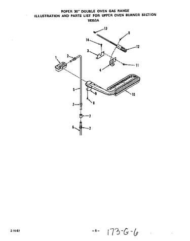 Upper oven burner section