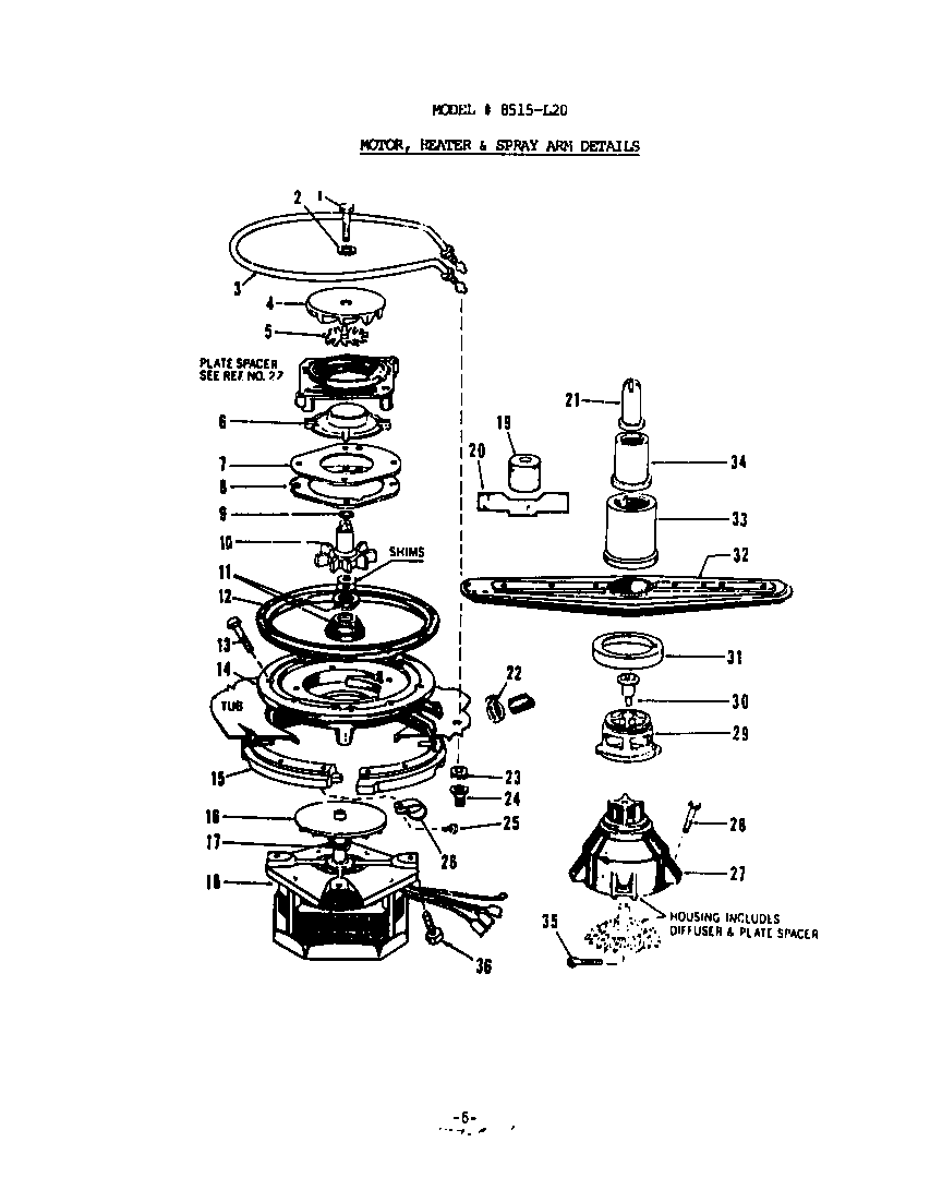 MOTOR, HEATER, AND SPRAY ARM