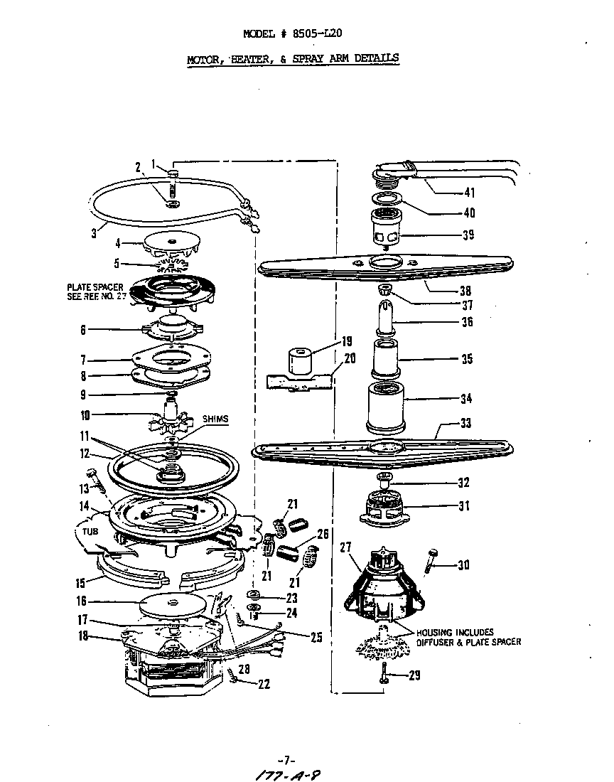 MOTOR, HEATER, AND SPRAY ARM