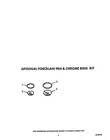 Optional porcelain pan and chrome ring