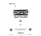 Roper 2496*2A front cover diagram