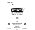 Roper 2496X1 front cover diagram