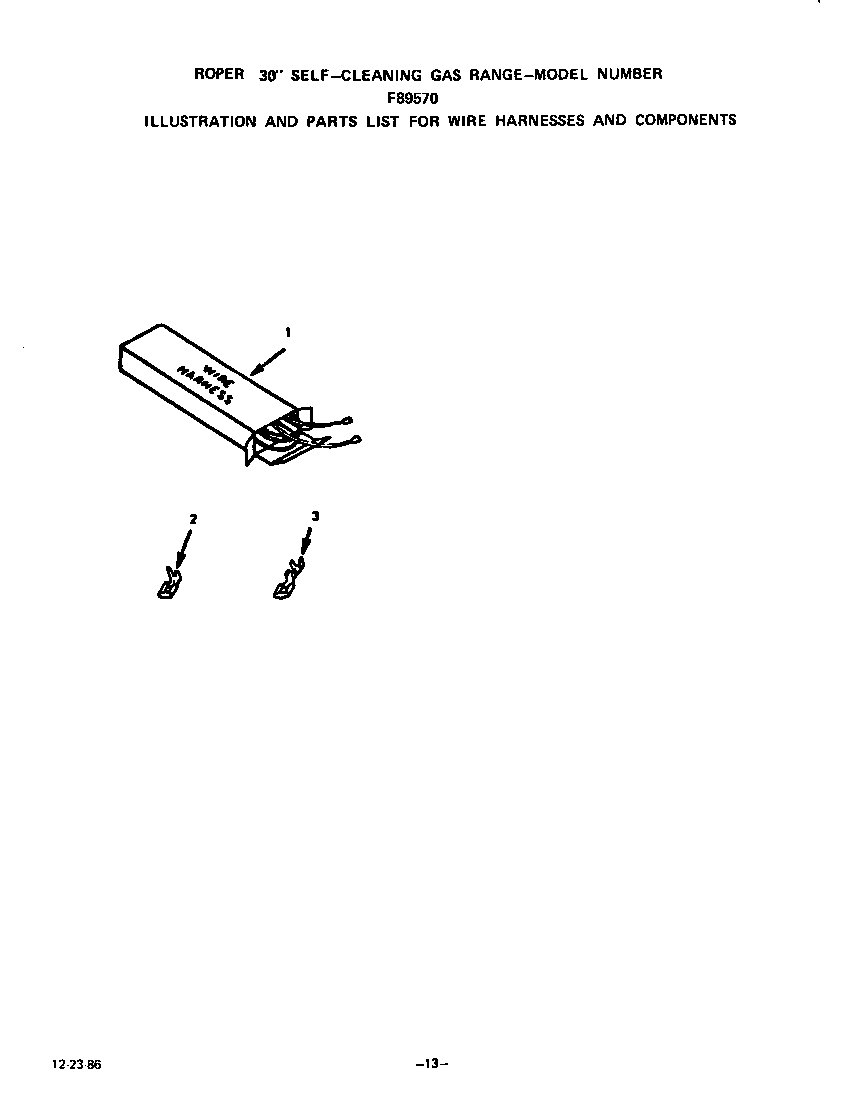 WIRE HARNESS AND COMPONENTS