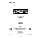 Roper F4857*0 front cover diagram
