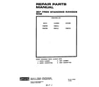 Roper F4557W0 cover page-text only diagram