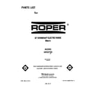 Roper N9257X0 front cover diagram