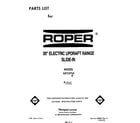 Roper N9157L0 front cover diagram