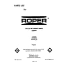 Roper N9357*0 front cover diagram