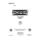 Roper B9907*0 front cover diagram