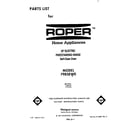 Roper F9858W0 front cover diagram