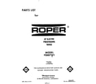 Roper F5007W1 front cover diagram