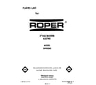 Roper B9908B0 front cover diagram