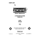 Roper F8858*0 front cover diagram