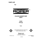 Roper N9457*2 front cover diagram