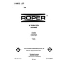 Roper H8858W0 front cover diagram
