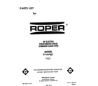 Roper F7107*1 front cover diagram