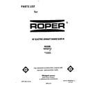 Roper N9357L3 front cover diagram