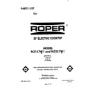 Roper N3157W1 front cover diagram