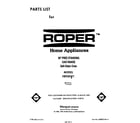 Roper F8958W1 front cover diagram