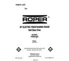 Roper F9808*0 front cover diagram