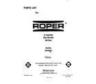 Roper B9608W3 front cover diagram