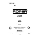 Roper B9458B3 front cover diagram