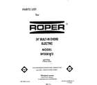 Roper B9308W3 front cover diagram