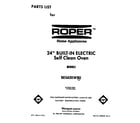 Roper BES430WW0 front cover diagram