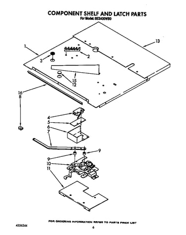 Component shelf and latch