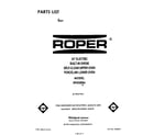 Roper B9458B4 front cover diagram